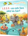 Mein Puste-Licht-Buch: 1,2,3,4 - wie viele Tiere siehst du hier?