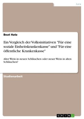 Ein Vergleich der Volksinitiativen 'Für eine soziale Einheitskrankenkasse' und 'Für eine öffentliche Krankenkasse'